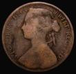 London Coins : A174 : Lot 1814 : Penny 1860 Toothed Border as Freeman dies 2+D with R of VICTORIA over R or I, VG/NVG the exact overs...