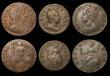 London Coins : A174 : Lot 874 : Halfpennies (6) 1699 Date in legend, No stop after date, Peck 675 Good Fine/Fine struck on a porous ...
