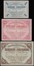 London Coins : A175 : Lot 125 : Russia - Latvia - Mitau Kassenscheine B series NW Independence Army 10 Oct 1919 issues (3) 1 Mark bl...