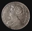 London Coins : A175 : Lot 1635 : Halfcrown 1712 Roses and Plumes ESC 582, Bull 1374, EF with grey tone over original underlying gold,...