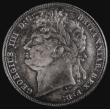London Coins : A175 : Lot 1647 : Halfcrown 1820 George IV ESC 628, Bull 2357 UNC with old grey toning enhanced by touches of blue, go...