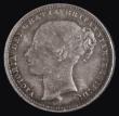 London Coins : A175 : Lot 1718 : Shilling 1868 ESC 1318, Bull 3036, Die Number 46, UNC with grey and gold toning, in an LCGS holder a...