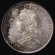 London Coins : A175 : Lot 1720 : Shilling 1889 Large Jubilee Head ESC 1355, Bull 3142, Davies 987 dies 3D UNC and choice with colourf...