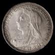 London Coins : A175 : Lot 1728 : Shilling 1900 ESC 1369, Bull 3165 UNC and lustrous, the obverse with hints of golden toning, in an L...