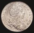 London Coins : A175 : Lot 1775 : Sixpence 1696 First Bust, Early Harp, Large Crowns ESC 1533, Bull 1202 A/UNC and lustrous with some ...