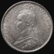 London Coins : A175 : Lot 1786 : Sixpence 1887 Jubilee Head Revised type ESC 1754, Bull 3272 Choice UNC with a subdued mint lustre, a...