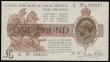 London Coins : A175 : Lot 18 : One Pound Warren Fisher T24 issued 1919 series N/70 244515 GVF looks better, once pressed