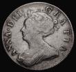 London Coins : A175 : Lot 1836 : Shilling 1705 Roses and Plumes ESC 1136, Bull 1393 Near Fine, Fine the reverse with attractive and c...