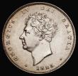 London Coins : A175 : Lot 1863 : Shilling 1825 Lion on Crown reverse, ESC 1254, Bull 2405 Bright NEF, the reverse with a die cud givi...