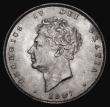 London Coins : A175 : Lot 1870 : Shilling 1827 ESC 1259, Bull 2412 UNC the obverse with light cabinet friction, with choice gold and ...