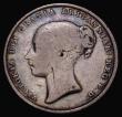London Coins : A175 : Lot 1893 : Shilling 1848 8 over 6 ESC 1294, Bull 2994 VG with a colourful old tone, a collectable example and r...