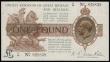 London Coins : A175 : Lot 19 : One Pound Warren Fisher T24 issued 1919 series P/75 828838 EF or better