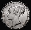 London Coins : A175 : Lot 1902 : Shilling 1854 4 over inverted 4 ESC 1302A, GEF/AU the obverse rubbed on the Queen's cheek and d...