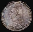 London Coins : A175 : Lot 1942 : Shilling 1889 Large Head Davies 987 Toned UNC with rich toning, Ex-London Coins Auction A128 7/3/201...