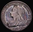 London Coins : A175 : Lot 1949 : Shilling 1893 Proof ESC 1362, Bull 3155, Davies 1011P, UNC/nFDC with an eye-catching blue-green tone