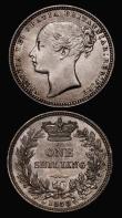 London Coins : A175 : Lot 1993 : Shillings (2) 1858 ESC 1306, Bull 3011, Davies 873 dies 2A, EF and lightly toned, 1873 ESC 1325, Bul...