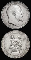 London Coins : A175 : Lot 1998 : Shillings (2) 1909 ESC 1418, Bull 3595 EF/NEF with some contact marks, 1910 ESC 1419, Bull 3596 Abou...