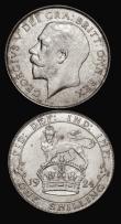 London Coins : A175 : Lot 1999 : Shillings (2) 1924 ESC 1926 First Head ESC 1436, Bull 3825, Davies 1819 dies 5F, A/UNC and lustrous ...
