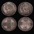 London Coins : A175 : Lot 2000 : Shillings (3) 1745 LIMA ESC 1205, Bull 1724 Good Fine with touches of gold tone, 1750 Thin 0 in date...