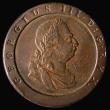 London Coins : A175 : Lot 2026 : Halfpenny 1797 Copper Pattern, Peck 1154, KH6, Obverse: 3 Berries in wreath, Reverse: Ship with 3 st...