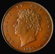 London Coins : A175 : Lot 2037 : Halfpenny 1826 Reverse B, Raised Line on Saltire Bronzed Proof, Peck 1437, nFDC with the lightest of...
