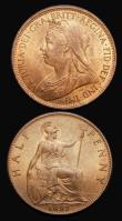 London Coins : A175 : Lot 2080 : Halfpenny 1897 Freeman 373 dies 1+B, UNC or near so and lustrous, in an LCGS holder and graded LCGS ...