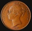 London Coins : A175 : Lot 2161 : Penny 1847 DEF Far Colon Peck 1493 UNC with some light nicks and minor cabinet friction, in an LCGS ...