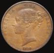 London Coins : A175 : Lot 2173 : Penny 1858 Ornamental Trident, 8 struck over another 8, W.W. on truncation with misaligned colon dot...