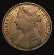 London Coins : A175 : Lot 2247 : Penny 1877 Freeman 91 dies 8+J, 12 1/2 teeth date spacing, with part of an extra linear circle to th...
