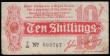 London Coins : A175 : Lot 23 : Ten Shillings Bradbury T8 issued 1914 serial number T/32 000707, Fine some minor foxing