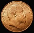 London Coins : A175 : Lot 2315 : Penny 1906 Freeman 162 dies 1+C UNC with around 75% slightly subdued lustre, and some toning, in an ...