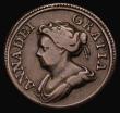 London Coins : A175 : Lot 2428 : Farthing 1714 Small flan of 22mm diameter, Peck 741 Fine the reverse with two old scratches, and a s...