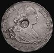 London Coins : A175 : Lot 2487 : Half Dollar George III Oval Countermark on a Spain 4 Reales 1792 MF (Madrid) ESC 611, Bull 1875 type...