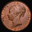 London Coins : A175 : Lot 2691 : Penny 1858 No WW on truncation Peck 1518 EF/About EF with some small spots