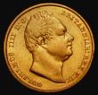 London Coins : A175 : Lot 2889 : Sovereign 1832 First Bust, Nose points to second N in BRITANNIAR, Marsh 17A, the obverse with some h...