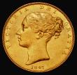 London Coins : A175 : Lot 2900 : Sovereign 1847 Marsh 30, S.3852 GVF/EF the reverse lustrous