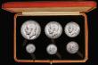 London Coins : A175 : Lot 404 : Proof Set 1927 (6 coins) Crown to Silver Threepence nFDC to FDC with matching tone, in the red box o...