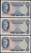 London Coins : A175 : Lot 41 : Five Pounds O'Brien B277 (3) Helmeted Britannia at right, Lion & Key reverse issued 1957, C...