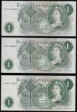 London Coins : A175 : Lot 48 : One Pounds with distinctive serial numbers (3) Hollom L19W 100000, Page Z30B 550000 and Z31B 550000 ...