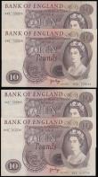 London Coins : A175 : Lot 54 : Ten Pounds Page 1975 Florence Nightingale B330 (2) consecutives B43 prefix aUnc along with two more ...