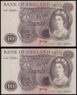 London Coins : A175 : Lot 55 : Ten Pounds Page 1975 Florence Nightingale B330 (2) consecutives B43 prefix Unc