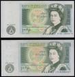 London Coins : A175 : Lot 59 : One Pounds Page 1978 B339 prefix 01A 424878 very first run, small spot UNC  and B340 COIN 233267 Unc