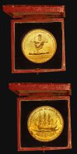 London Coins : A175 : Lot 843 : Lord Nelson's Flagship, the Foudroyant, 1897 (2) the first 38mm diameter in gilt, unsigned, Eim...