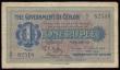 London Coins : A175 : Lot 94 : Ceylon The Government of Ceylon Rupee 23rd March 1918  Pick 18 near Fine