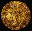 London Coins : A176 : Lot 1121 : Angel Henry VIII First Coinage S.2265, North 1760,  mintmark Castle, with pellet before on both side...