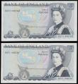 London Coins : A176 : Lot 137 : ERROR - Five Pounds 1980 Duke of Wellington B343 without signature (2) consecutive numbers DU71 4467...