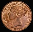 London Coins : A176 : Lot 1575 : Halfpenny 1858 8 over 6 Peck 1547 UNC with traces of lustre and the odd small carbon spot