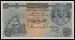 London Coins : A176 : Lot 160 : Egypt Five Pounds 1952 issue Pick 31 very low serial number 000045 EF or better with some staining o...