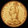 London Coins : A176 : Lot 1978 : Sovereign 1887M Jubilee Head, First Legend D:G: further from the crown, angled J in J.E.B. S.3867A, ...