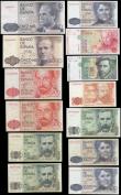 London Coins : A176 : Lot 212 : Spain El Banco de Espana (13) in mostly high grades comprising 200 Pesetas Pick 156 dated 16th Septe...